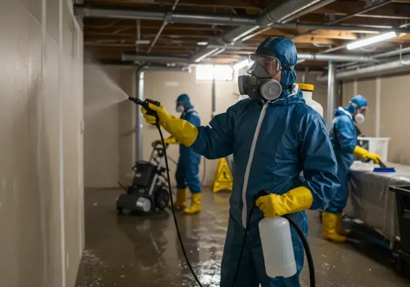 Basement Sanitization and Antimicrobial Treatment process in Rockford, IL